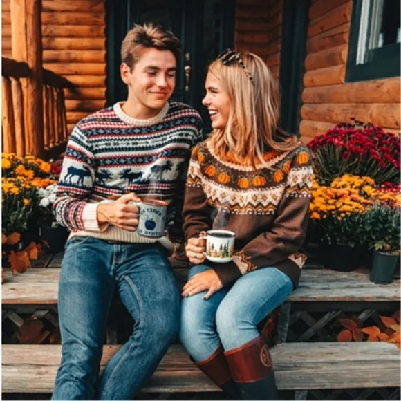 Kiel James Patrick Brown and Orange Pumpkin Sweater - Picture 3 of 9